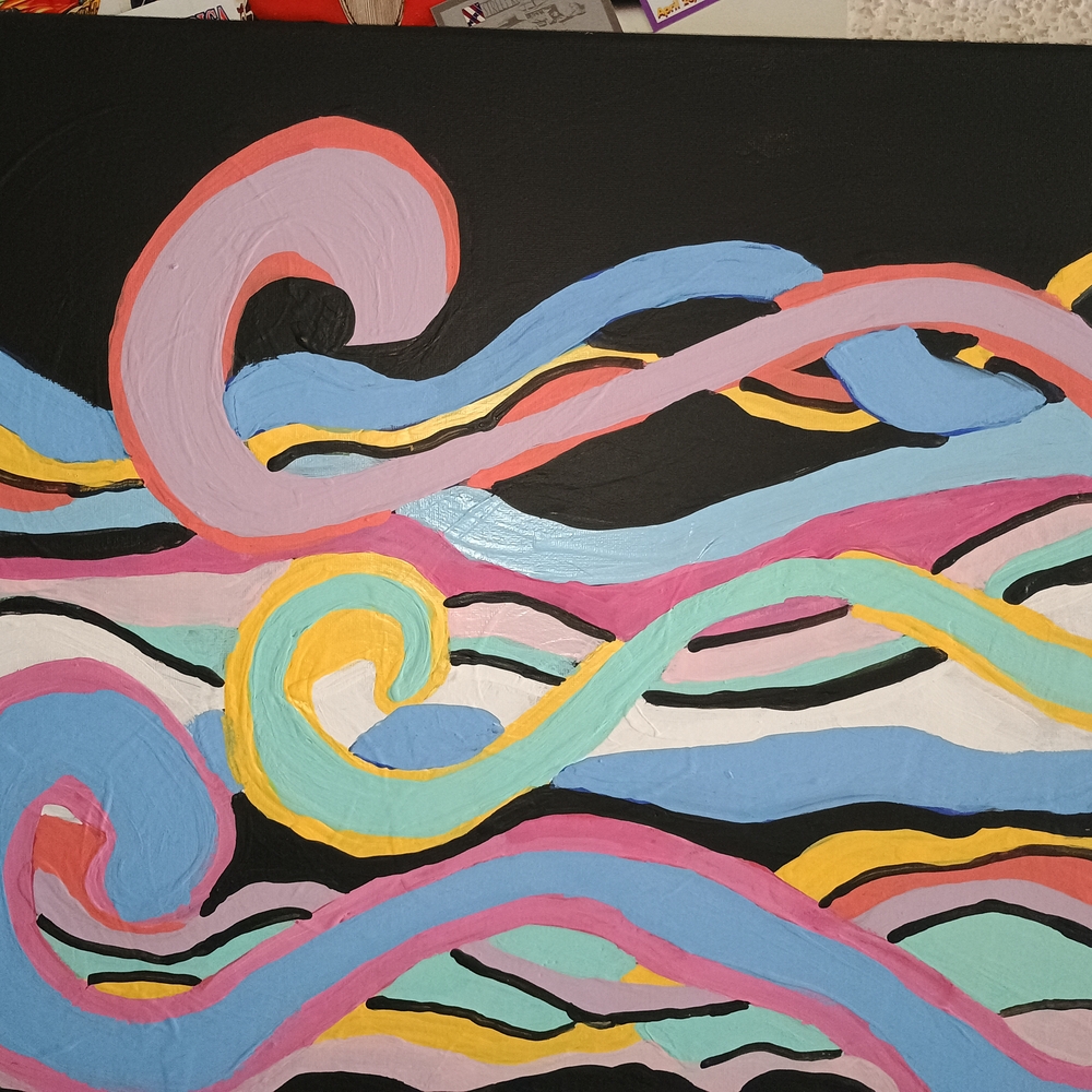 Abstract Colorful Swirl Painting